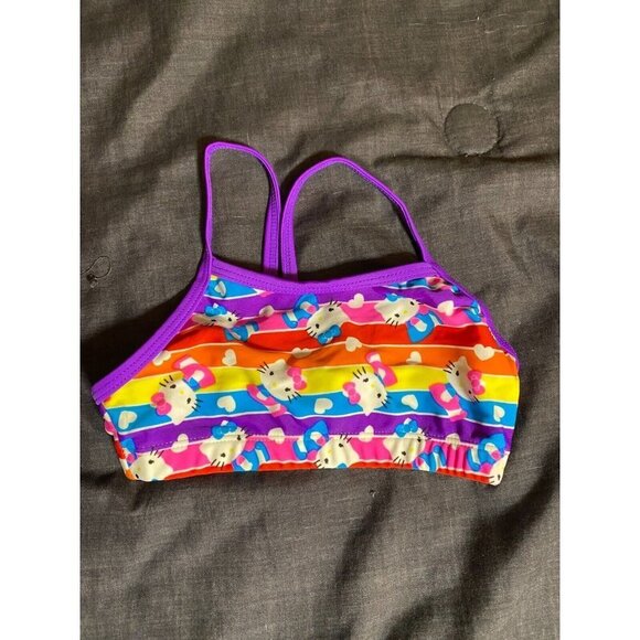 Hello Kitty Girls size 4/5 swimsuit top cute bow bikini - Picture 1 of 2